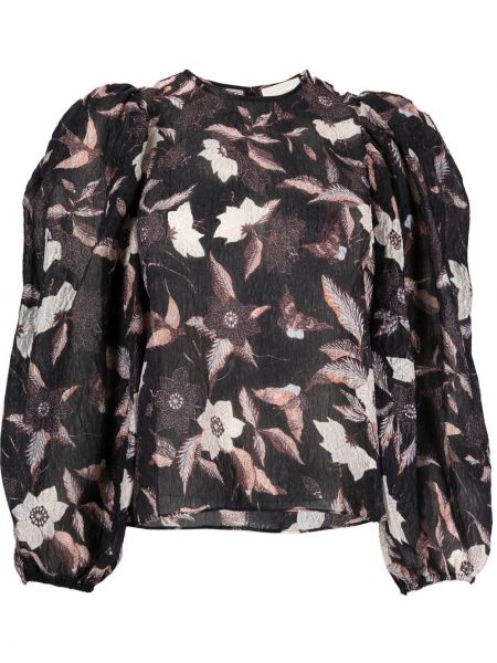 Trykt floral bluse Ulla Johnson brun