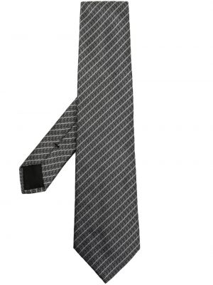 Svilena kravata s potiskom z abstraktnimi vzorci Givenchy siva
