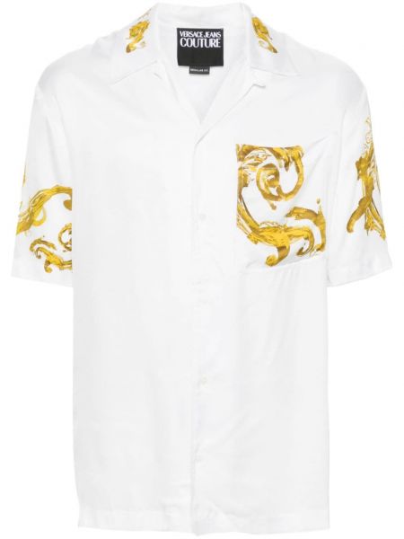 Saténová rifľová košeľa s potlačou Versace Jeans Couture