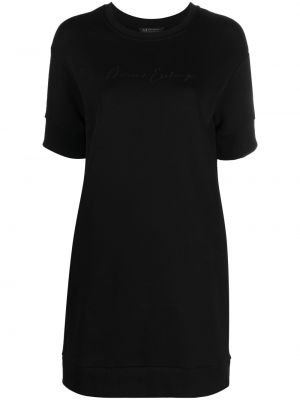 Obleka z vezenjem Armani Exchange črna