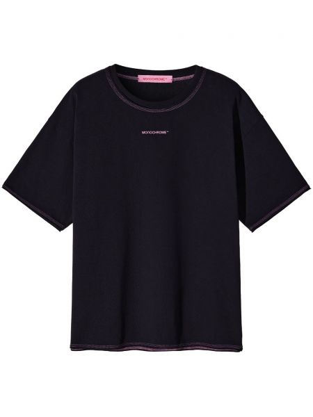 Jednobarevné bavlněné tričko s potiskem Monochrome černé