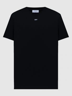 Черная футболка с вышивкой Off-white
