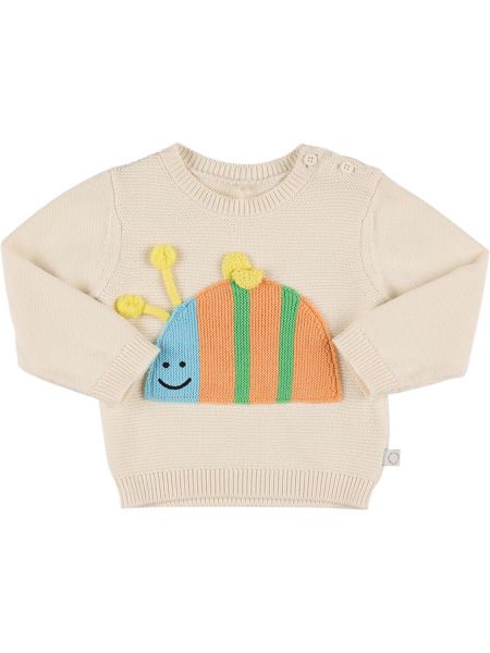 Brodert strikkegenser for jenter Stella Mccartney Kids hvit