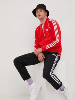 Яке с апликация Adidas Originals червено
