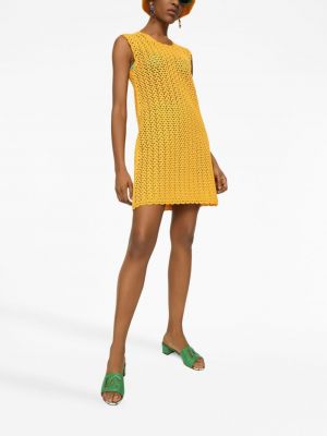 Mini šaty bez rukávů Dolce & Gabbana žluté