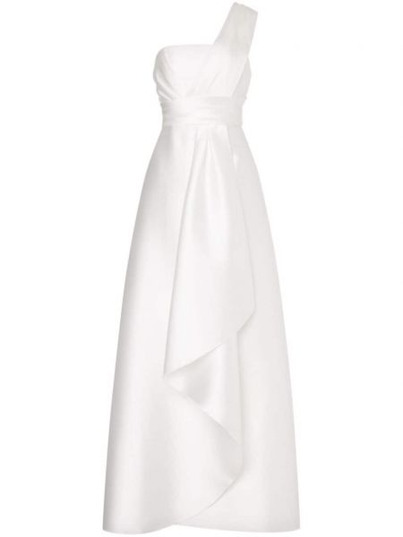 Večernja haljina s draperijom Alberta Ferretti bijela