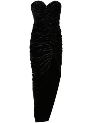 Sametové dlouhé šaty Alexandre Vauthier černé