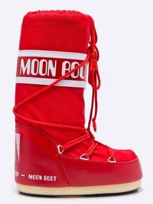 Нейлоновые зимние ботинки Moon Boot красные