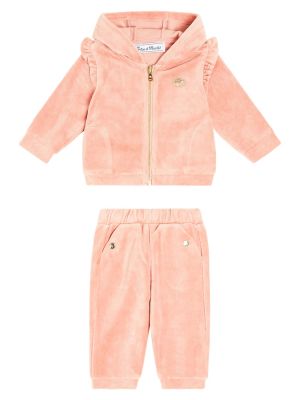 Bomuld fløjl tracksuit for piger Tartine Et Chocolat pink