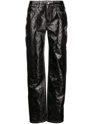 Δερμάτινο παντελόνι με ίσιο πόδι Marine Serre μαύρο