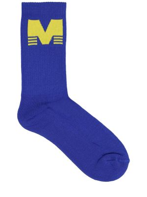 Памучни чорапи Mowalola синьо