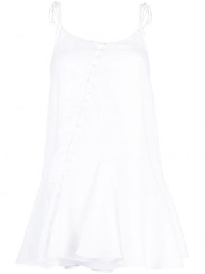 Asymetrické lněné šaty Pnk bílé