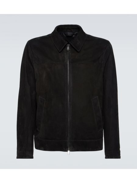 Wildleder lederjacke Brioni schwarz