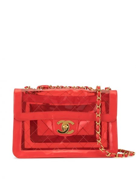 Bolsa de hombro acolchada Chanel Pre-owned rojo