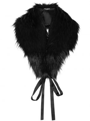 Κασκόλ με γούνα Dolce & Gabbana μαύρο