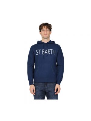 Haftowana bluza z kapturem Mc2 Saint Barth niebieska