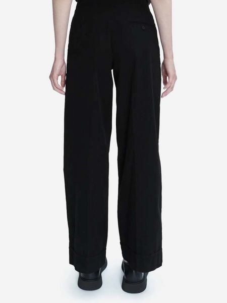 Jednobarevné bavlněné kalhoty s vysokým pasem A.p.c. černé