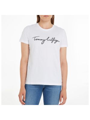Camiseta de algodón con estampado manga corta Tommy Hilfiger
