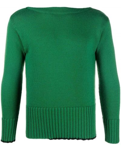 Jersey de tela jersey con escote barco Maison Margiela verde