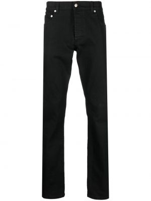 Rovné kalhoty s knoflíky Alexander Mcqueen černé