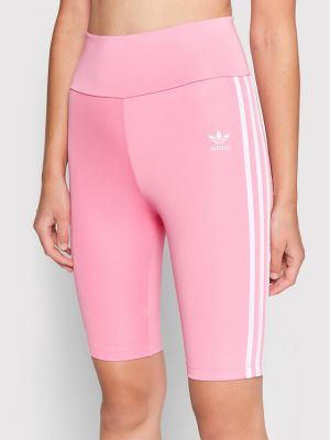 Slim fit priliehavé športové šortky Adidas ružová