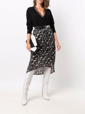 Falda con estampado con estampado abstracto Iro negro