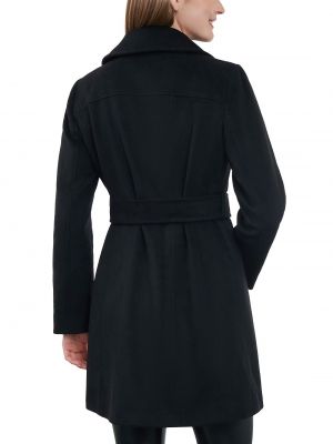 Женское асимметричное пальто с запахом и поясом Michael Kors черный