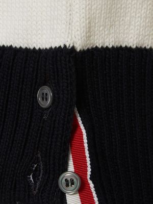 Памучен pullover на райета Thom Browne бяло