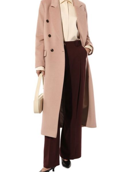 Кашемировое шерстяное пальто Seven Lab розовое