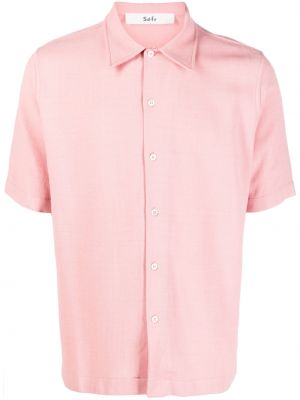 Chemise avec manches courtes en crêpe Séfr rose