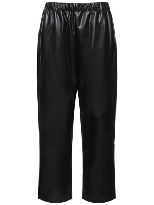 Pantalones de cuero de cuero sintético Mm6 Maison Margiela negro