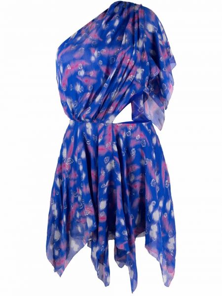 Vestido de cóctel con estampado con estampado abstracto Isabel Marant azul
