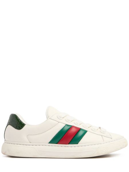 Læder sneakers Gucci Ace hvid