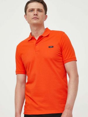 Тениска с дълъг ръкав Calvin Klein оранжево