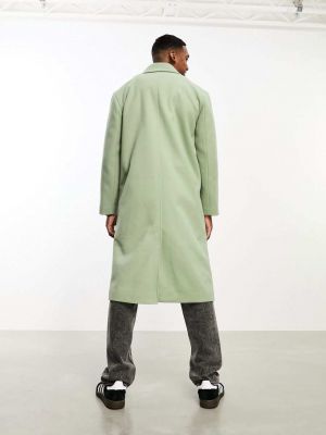 Шерстяное пальто Asos зеленое