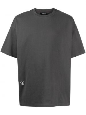 T-shirt en coton à imprimé de motif coeur Five Cm gris