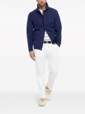 Medvilninis lininis marškinėliai Brunello Cucinelli balta