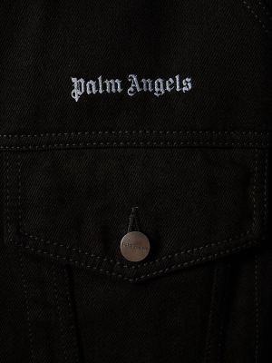 Памучно дънково яке Palm Angels черно