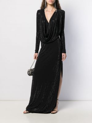 Sukienka wieczorowa z kryształkami Philipp Plein czarna