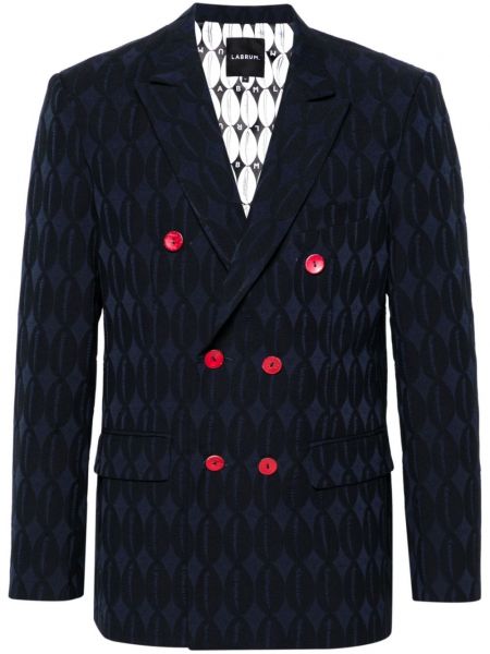 Jacquard dobbeltradet blazer Labrum London blå