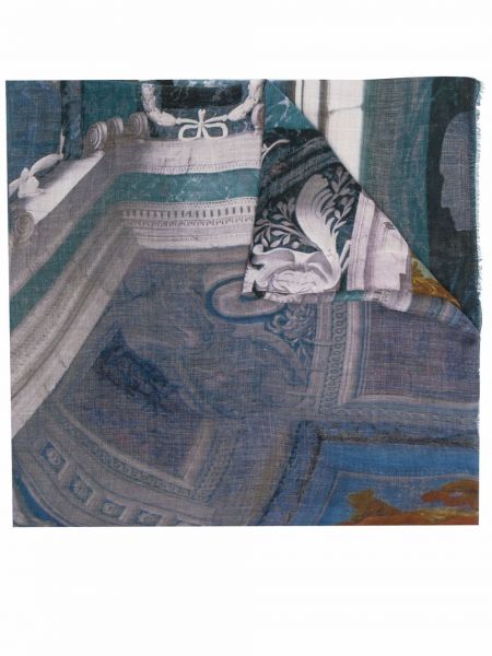 Bufanda de cachemir con estampado de cachemira Faliero Sarti azul