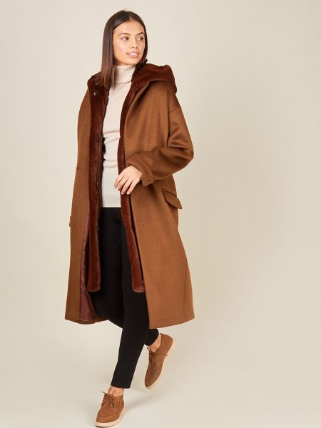 Пальто утепленное 12storeez, коричневое