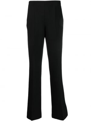 Vlněné rovné kalhoty Ferragamo černé