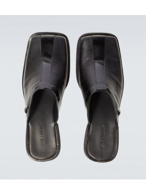 Papuci tip mules din piele Our Legacy negru