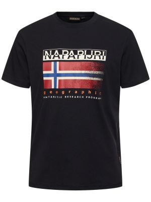 Bavlnené tričko Napapijri čierna