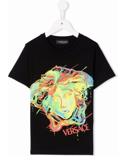 Trykt t-skjorte for jenter Versace Kids svart