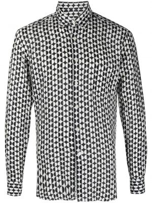 Chemise à imprimé à motif géométrique Peninsula Swimwear noir