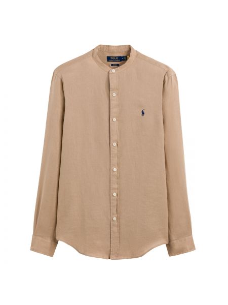 Camisa con bordado de lino Polo Ralph Lauren beige