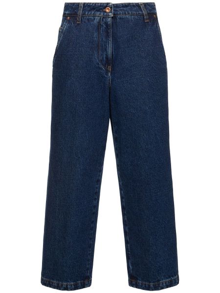 Højtaljet straight jeans Aspesi blå