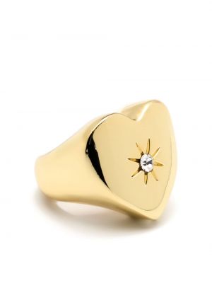 Szív mintás kristály gyűrű Bimba Y Lola aranyszínű